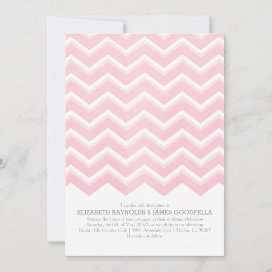 Chevron Zigzag Wedding Invitations Kaart (Voorkant)