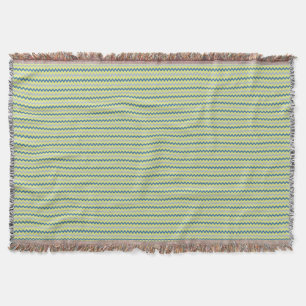 Chevron zigzagpatroon in groene blauwe kleuren deken