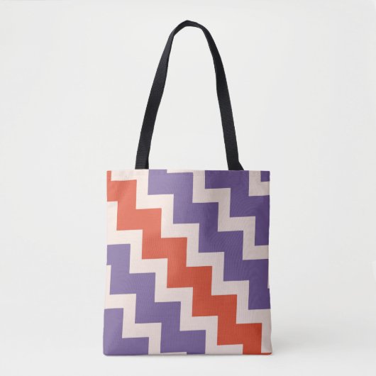 Chevron zigzagpatroon in natuurlijke kleuren tote bag (Voorkant)