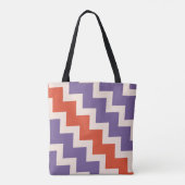Chevron zigzagpatroon in natuurlijke kleuren tote bag (Achterkant)