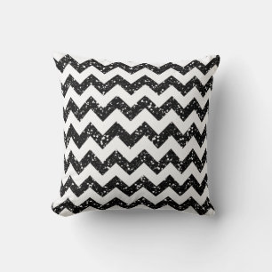 Chevron Zwart Glitter Stripe Zig Gooi Couch Kussen