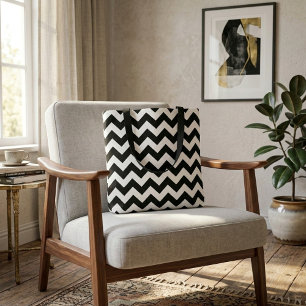 Chevron zwart-witte strepen moderne canvas tas