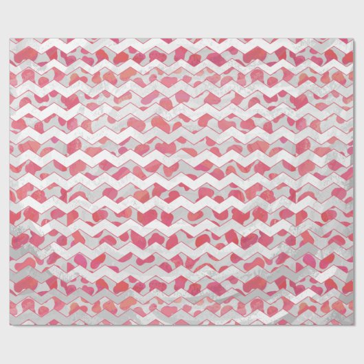 ChevronDalmatian Pink en White Cadeaupapier (Vlak)