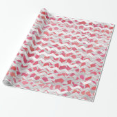 ChevronDalmatian Pink en White Cadeaupapier (Uitgerold)