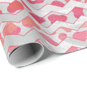 ChevronDalmatian Pink en White Cadeaupapier (Rol Hoek)