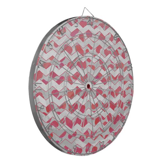 ChevronDalmatian Pink en White Dartbord (Voorkant Links)
