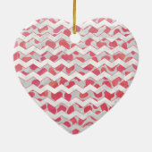 ChevronDalmatian Pink en White Keramisch Ornament (Achterkant)