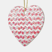 ChevronDalmatian Pink en White Keramisch Ornament (Links)