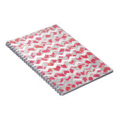 ChevronDalmatian Pink en White Notitieboek (Rechterzijde)