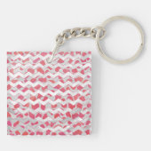 ChevronDalmatian Pink en White Sleutelhanger (Achterkant)