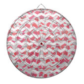 ChevronDalmatische Roze en Witte Dartbord (Voorkant)