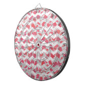 ChevronDalmatische Roze en Witte Dartbord (Voorkant Rechts)