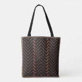 Chevronpatroon bruin tote bag (Achterkant)