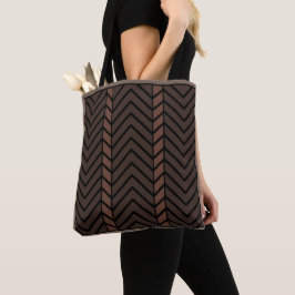 Chevronpatroon bruin tote bag