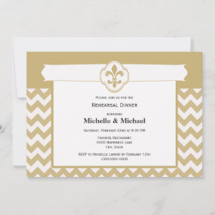 Chevronpatroon Fleur de Lis Evenement Goud Wit Kaart