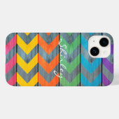 Chevronpatroon op houtstructuur door Shirley Taylo Case-Mate iPhone Case (Achterkant (horizontaal))
