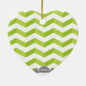 Chevrons en ovale frame met monogram personalisere keramisch ornament (Achterkant)