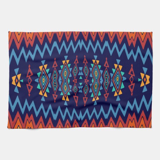 Chevrons en rhombus abstract ontwerp theedoek (Horizontaal)