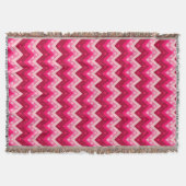 Chevrons en stippen - Bourgogne en roze Deken (Voorkant)