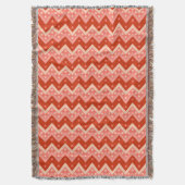Chevrons en stippen - koraal sinaasappel deken (Voorkant Verticaal)