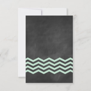Chevrons op alkboard RSVP in munt Kaartje