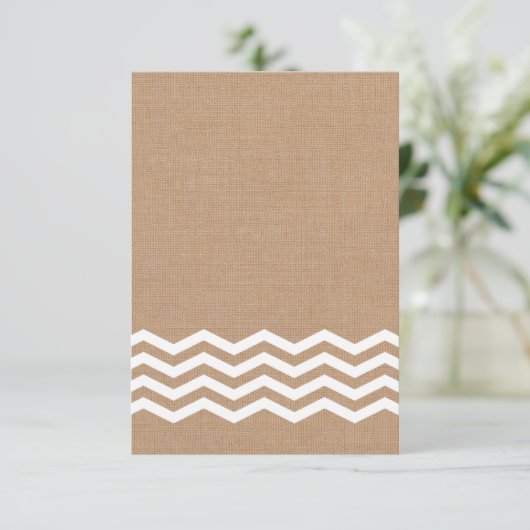 Chevrons op Burlap RSVP (Staand voorkant)