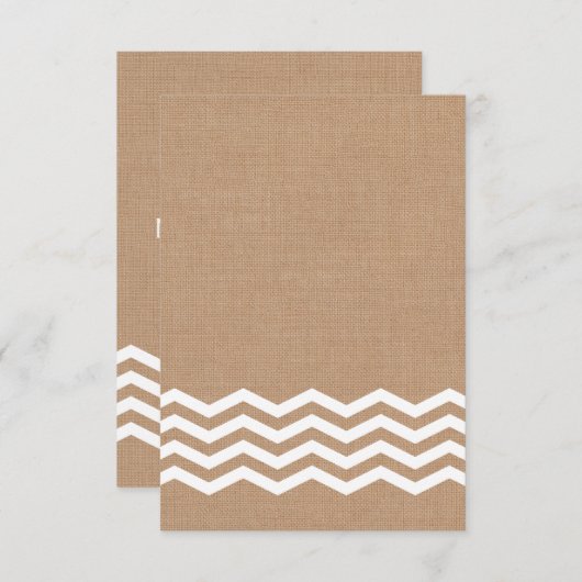 Chevrons op Burlap RSVP (Voorkant / Achterkant)