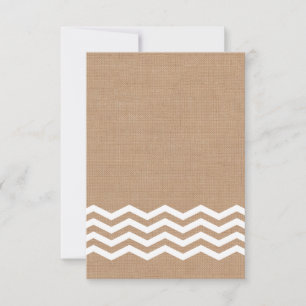 Chevrons op Burlap RSVP Kaartje