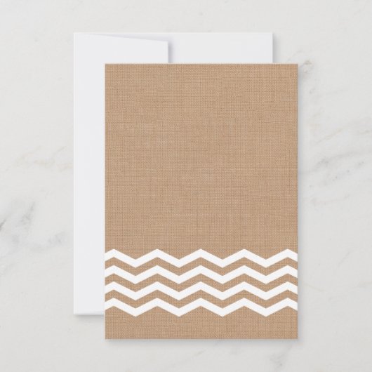Chevrons op Burlap RSVP Kaartje (Voorkant)