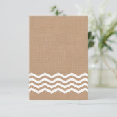Chevrons op Burlap RSVP Kaartje (Staand voorkant)