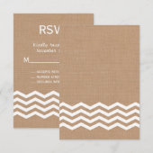Chevrons op Burlap RSVP Kaartje (Voorkant / Achterkant)