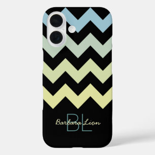 chevrons op zwart gepersonaliseerd iPhone 16 hoesje