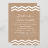 Chevrons over de uitnodiging tot het Baby shower B (Voorkant / Achterkant)