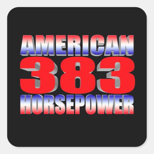 chevy 383 stroker vierkante sticker (Voorkant)