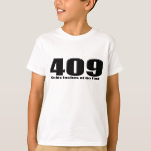 chevy 409 kubieke inch groot blok impala t-shirt