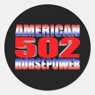 Chevy 502 groot blok Spier Auto Ronde Sticker