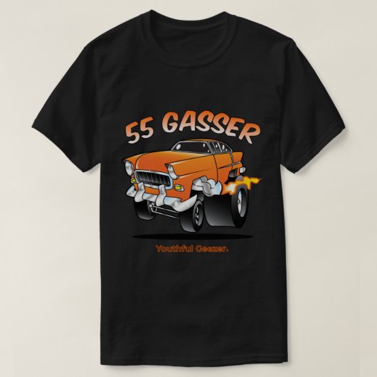 Chevy 55 Gasser Cartoon Car Toon T-shirt (Design voorkant)