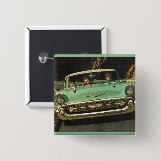 Chevy Bel Air 1957 Vierkante Button 5,1 Cm (Voorkant /achterkant)