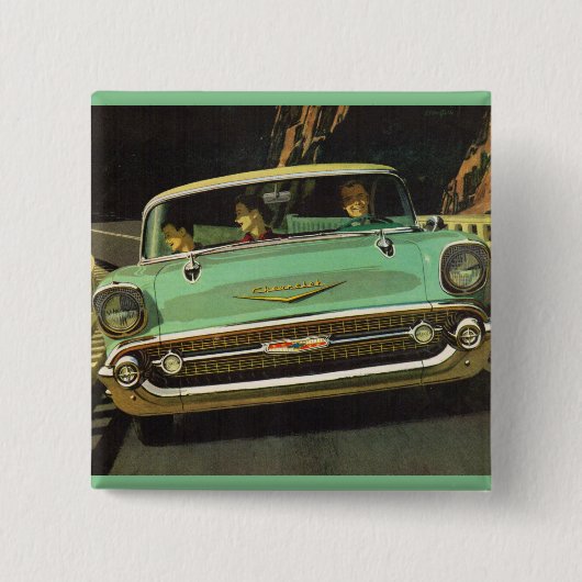Chevy Bel Air 1957 Vierkante Button 5,1 Cm (Voorkant)
