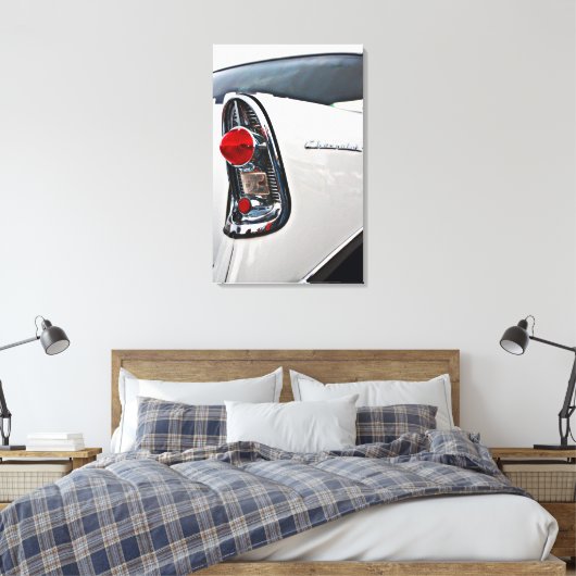 Chevy Bel Air 56-staartlicht Canvas Afdruk (Insitu (Slaapkamer))