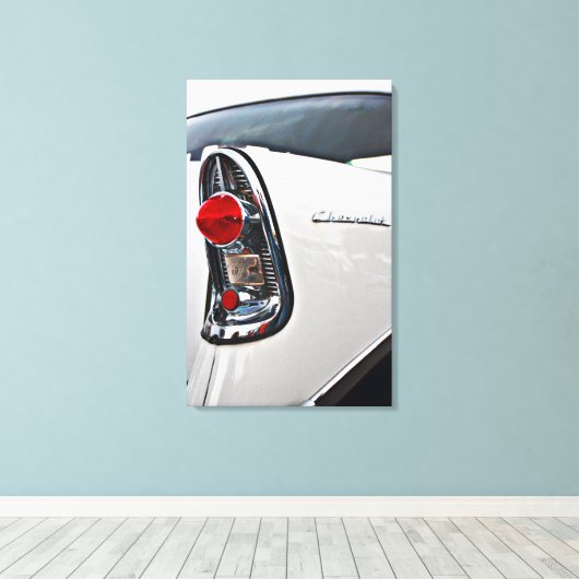Chevy Bel Air 56-staartlicht Canvas Afdruk (Insitu (Houten vloer))
