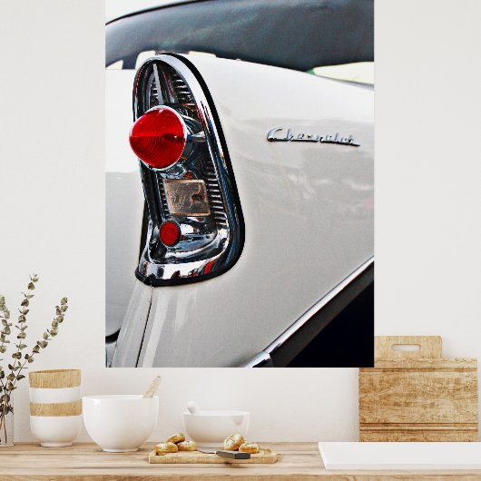 Chevy Bel Air 56-staartlicht Poster (Keuken)