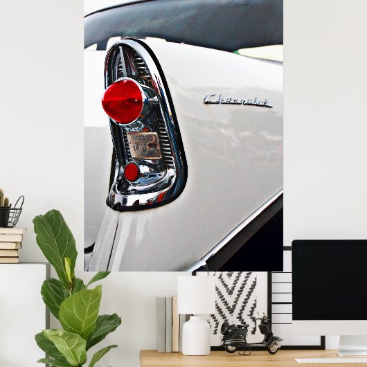 Chevy Bel Air 56-staartlicht Poster (Thuiskantoor)