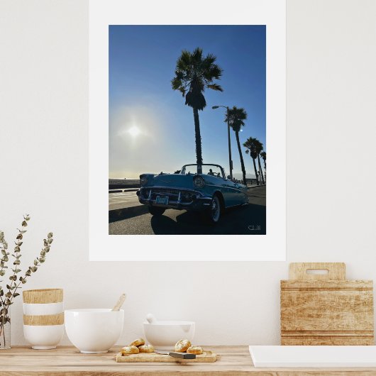"Chevy Bel Air at Venice Beach." Poster (Keuken)