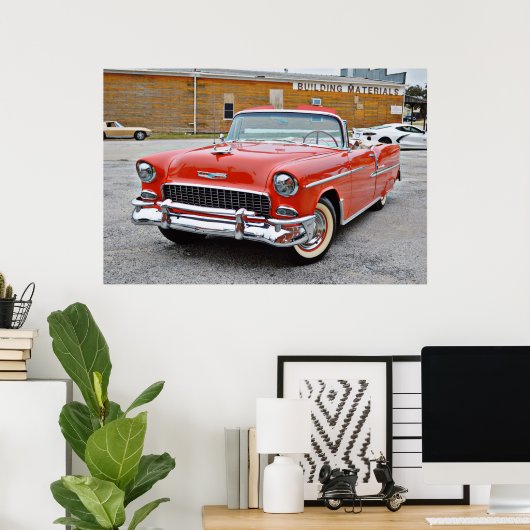 Chevy Bel Air Classic Car Poster (Thuiskantoor)
