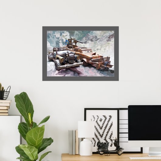 Chevy Bel Air, Classic, junk Post Apocalypse Poster (Thuiskantoor)