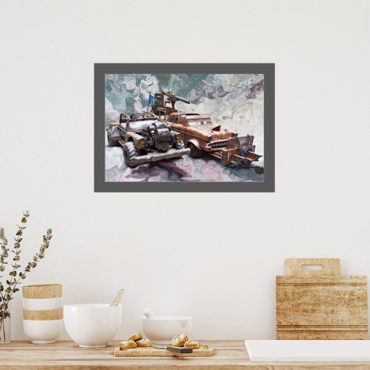 Chevy Bel Air, Classic, junk Post Apocalypse Poster (Keuken)