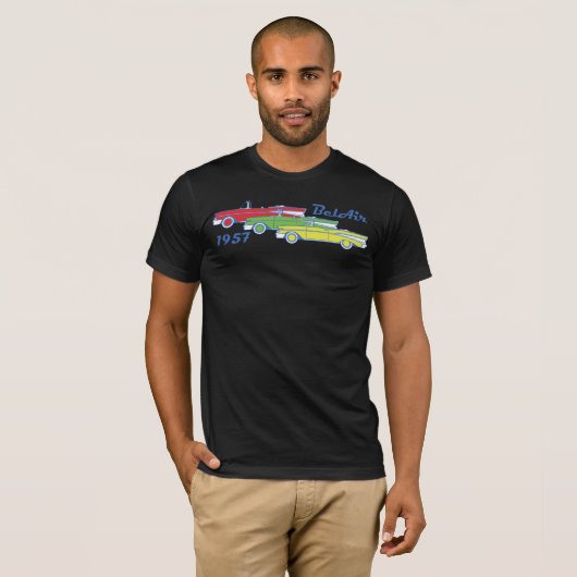 Chevy Bel Air Convertible Classic Car 1957 T-shirt (Voorkant volledig)