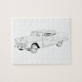 Chevy Bel Air Pencil Drawing Black and White 1955 Legpuzzel (Horizontaal)