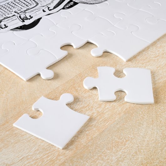 Chevy Bel Air Pencil Drawing Black and White 1955 Legpuzzel (Zijkant)